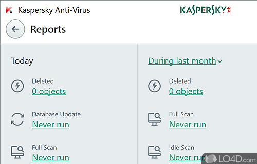 Anti-Virus detection with the latest proactive technologies - Screenshot of Kaspersky Antivirus