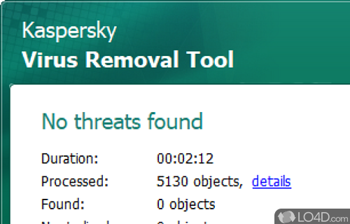 Detect and remove some popular and dangerous viruses - Screenshot of Kaspersky Virus Removal Tool