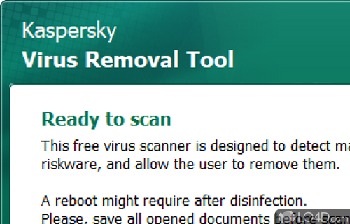 Install the removal tool even on infected systems - Screenshot of Kaspersky Virus Removal Tool