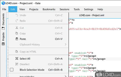 Comprehensive layout - Screenshot of Kate Editor