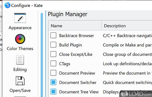 User interface - Screenshot of Kate Editor