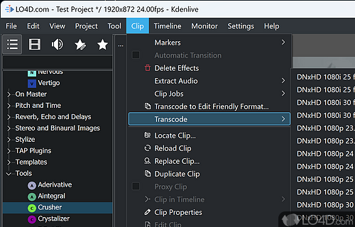 Video editor for Windows - Screenshot of Kdenlive