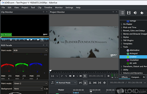 Free Video Editor for Sharp Shooters - Screenshot of Kdenlive