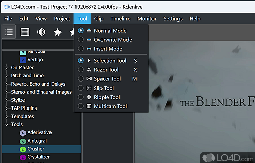 Free and open-source video editing software for your Windows - Screenshot of Kdenlive