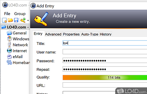 Setting up password databases and groups - Screenshot of KeePass