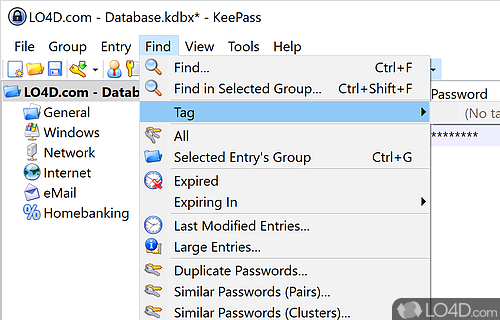 Using your passwords - Screenshot of KeePass