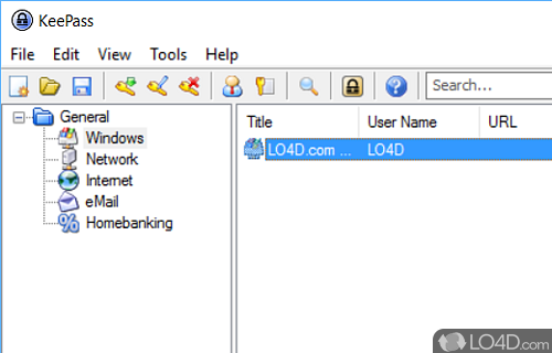 Keep passwords and log in credentials neatly organized and always within reach - Screenshot of KeePass Portable