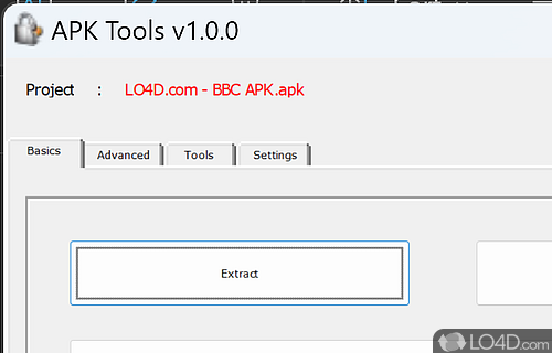 User interface - Screenshot of APK Tools