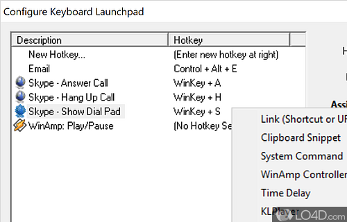 User interface - Screenshot of Keyboard LaunchPad