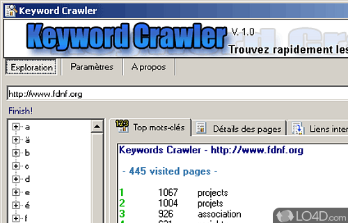 Screenshot of Keyword Crawler - User interface