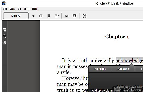 Read books - Screenshot of Kindle for PC