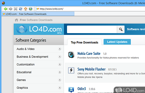 Fast web browser based on Gecko, the Mozilla rendering engine - Screenshot of K-Meleon