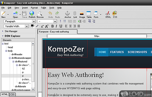 KompoZer Web Authoring Screenshot