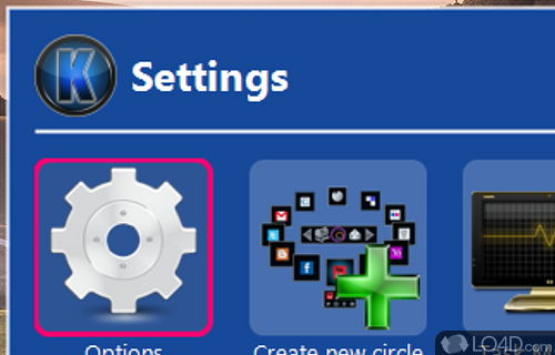 Multiple, fully customizable circles - Screenshot of Krento