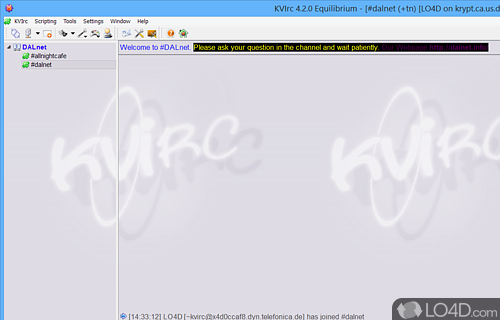 Light IRC client with full IPv6 support - Screenshot of KVIrc