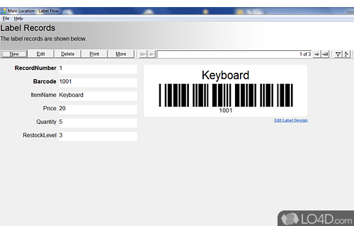 Label Flow Barcode Screenshot