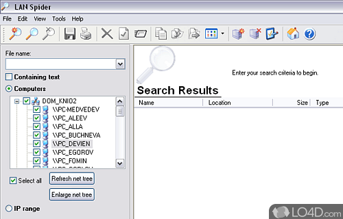 Screenshot of LAN Spider - Perform complex file searches on Local Area Network