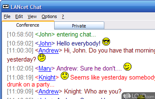 Screenshot of LANcet Chat - Software for real-time message exchange over local network