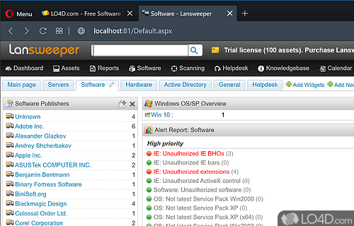 Comprehensive GUI - Screenshot of Lansweeper