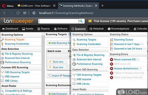 Software inventory - Screenshot of Lansweeper