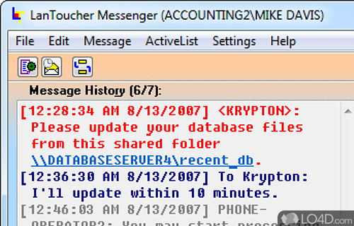 LanToucher Messenger Screenshot