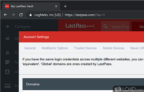 Chrome - Screenshot of LastPass