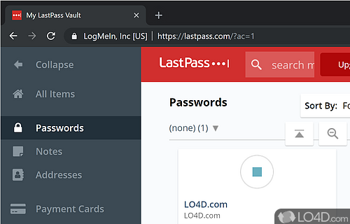 Intuitive and comprehensive password manager - Screenshot of LastPass