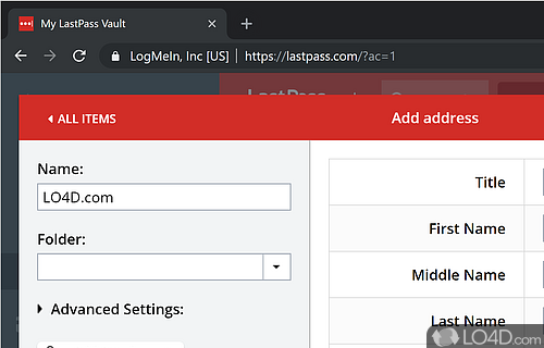 Password manager that makes browsing easier and more secure - Screenshot of LastPass