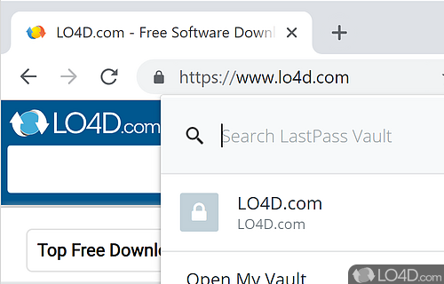 Remembers all your passwords while browsing the web - Screenshot of LastPass