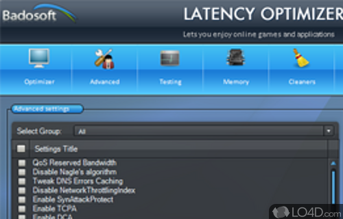 Screenshot of Latency Optimizer - For the users who want to improve the quality of the Internet connection in order to play online games