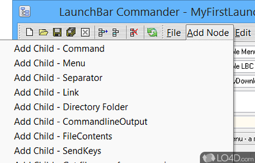 User interface - Screenshot of LaunchBar Commander Portable