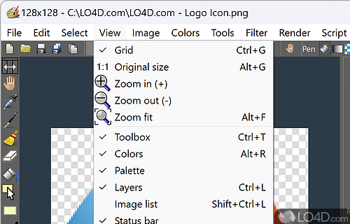 A Free (GPL) Design & photography program for Windows - Screenshot of LazPaint