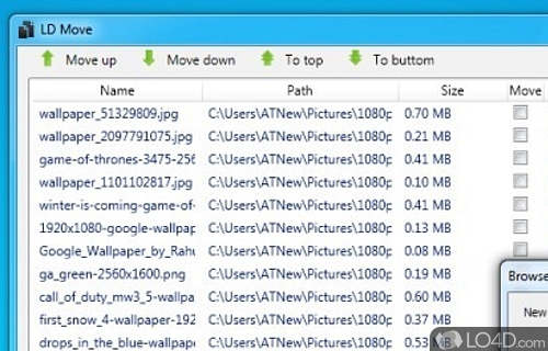 Screenshot of LD Move - Which can easily copy or move files from one location to another, with pause and resume capabilities