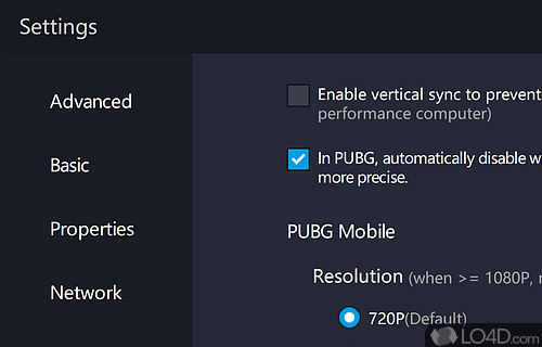Change the resolution settings with a default of 720P to support of Full HD and 2K graphics for PUBG games - Screenshot of LDPlayer