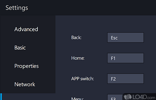 Configure shortcuts by defining hotkeys including app switching, zoom, full screen mode and shake simulation - Screenshot of LDPlayer