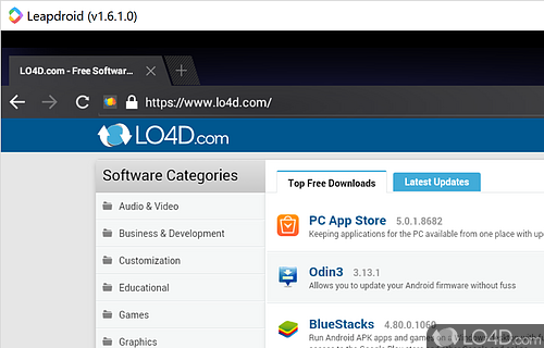 Use a wide range of Android apps on your Windows PC - Screenshot of Leapdroid