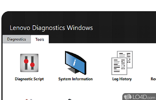 Screenshot of Lenovo Diagnostics - User interface