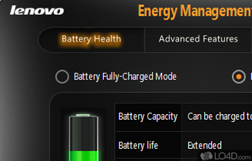 Screenshot of Lenovo Energy Management - User interface