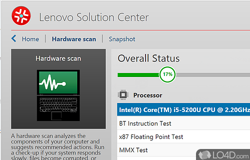 Lenovo Solution Center Screenshot