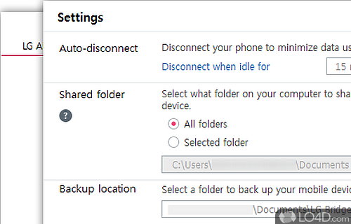 A handy utility for all LG 4G mobile users - Screenshot of LG Bridge