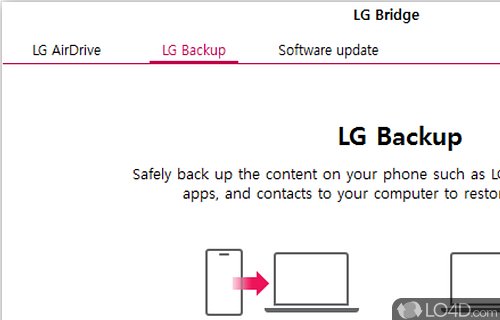 Manage and backup LG phone, update the software - Screenshot of LG Bridge