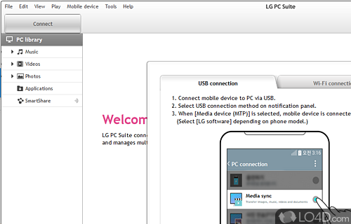 Clean and friendly GUI with easy to use controls - Screenshot of LG PC Suite