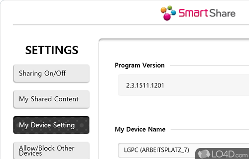Share content from your PC - Screenshot of LG Smart Share