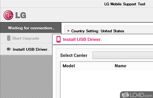 A final evaluation - Screenshot of LG Support Tool