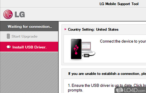 Grab the latest updates for LG mobile phone by simply hooking it to PC scanning for available updates - Screenshot of LG Support Tool