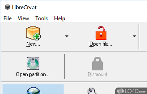 Create encrypted volumes on computer and mount them without significant efforts - Screenshot of LibreCrypt