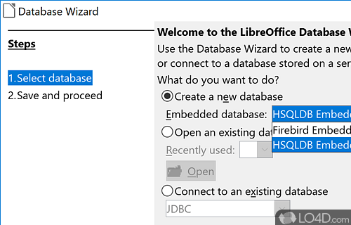 Draw and manage databases - Screenshot of LibreOffice