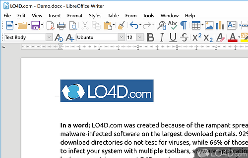 Complex productivity suite which can create text document, spreadsheets - Screenshot of LibreOffice