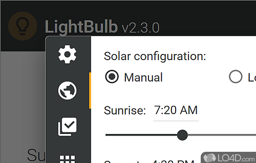 Features a user-friendly design and allows you to configure several advanced parameters - Screenshot of LightBulb