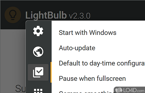 Unobtrusive app that does not disrupt your gaming sessions - Screenshot of LightBulb